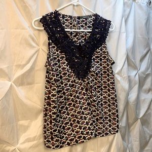 ⭐️ Peppermint Eyelet Fish Blouse Size S Top Tank EUC Anthro